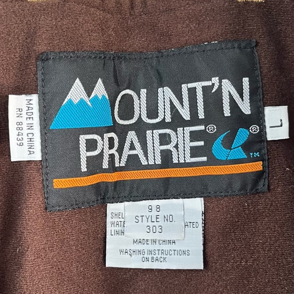 Mount'n Prairie Vintage Camo Hunting Overall Bibs Men's L Brown Tan Felted Pants - Picture 7 of 16